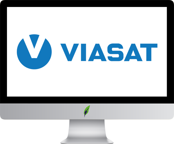 Afbeelding computerscherm met logo VIASAT - Zweden - in kleur op transparante achtergrond - 600 * 496 pixels